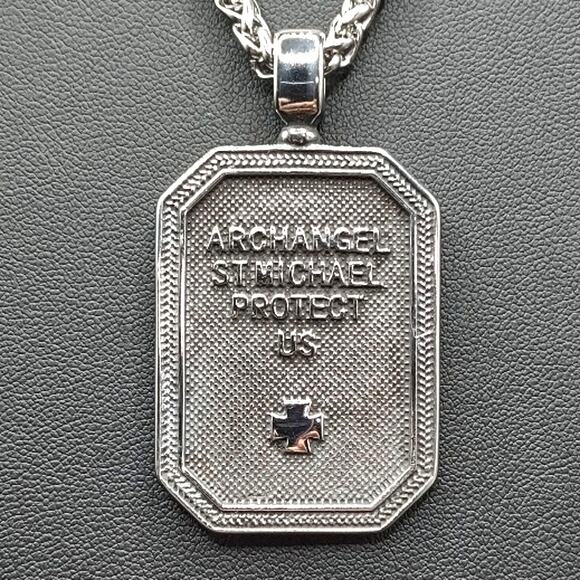 Archangel Saint Michael Necklace Solid Stainless Steel Anniversary Birthday NEW!